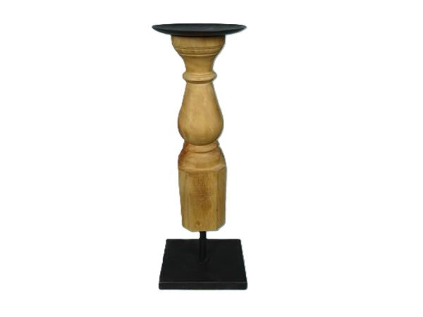 Wood/Metal Candleholder 5" x 4" x 14"