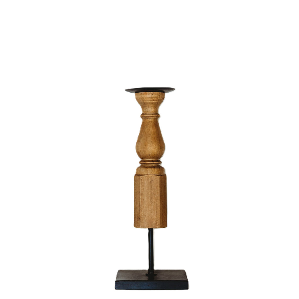CH101 Wood/Metal Candleholder 5" x 4" x 13.75"