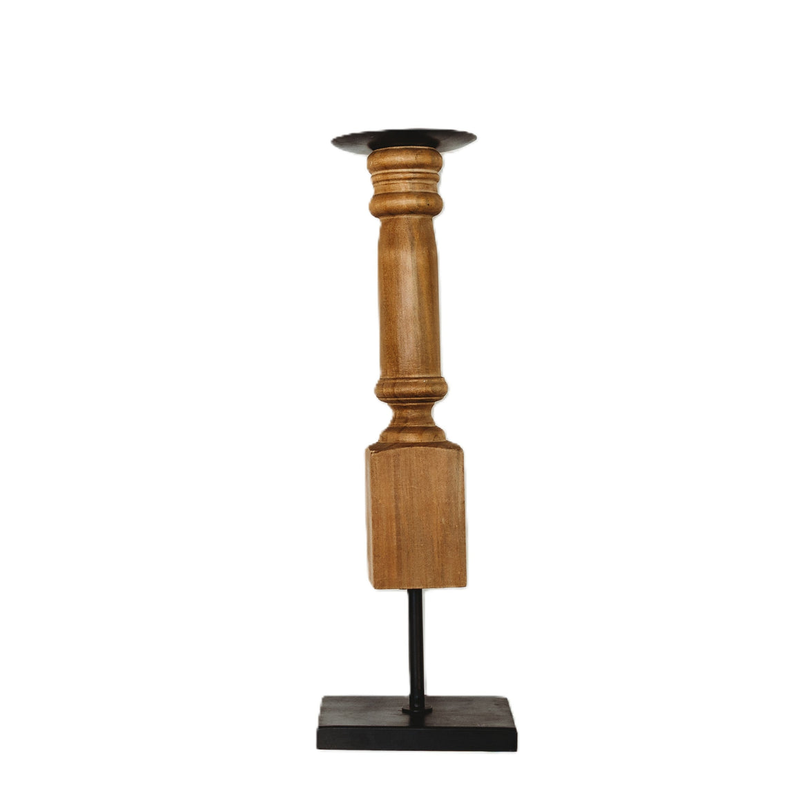 CH102 Wood/Metal Candleholder 5" x 4" x 15.25"