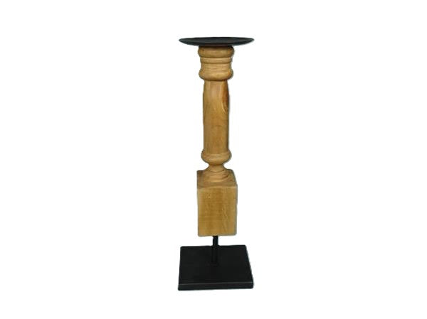Wood/Metal Candleholder 5" x 4" x 15.25"