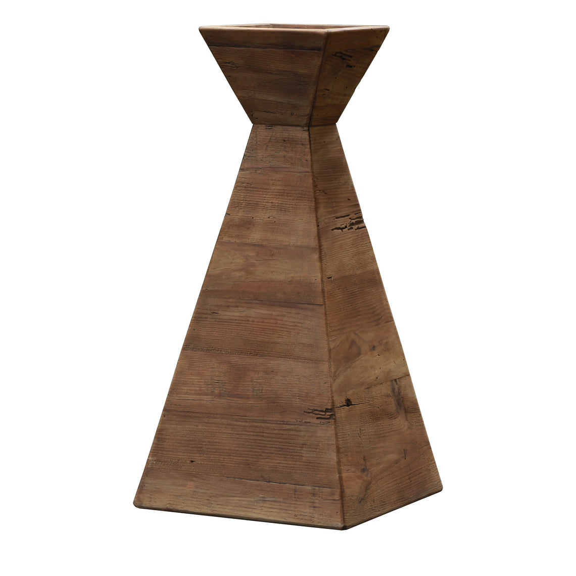 CH115 Recycled Pine Wood Candleholder 12" x 12" x 23.75"