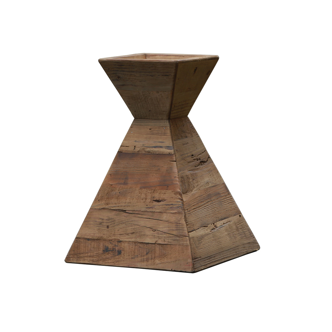 CH116 Recycled Pine Wood Candleholder 12" x 12" x 16"
