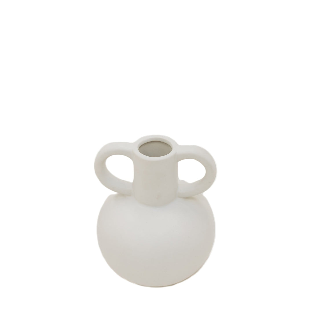 CM109 Ceramic Vase w/Handles - White 20.75" x 15.5" x 12.5"