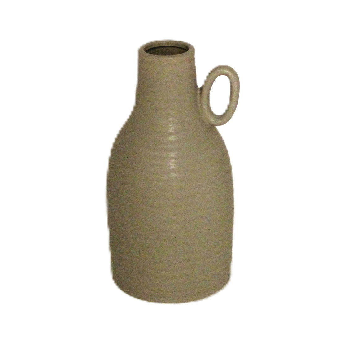 Ceramic Vase w/Handle - Taupe