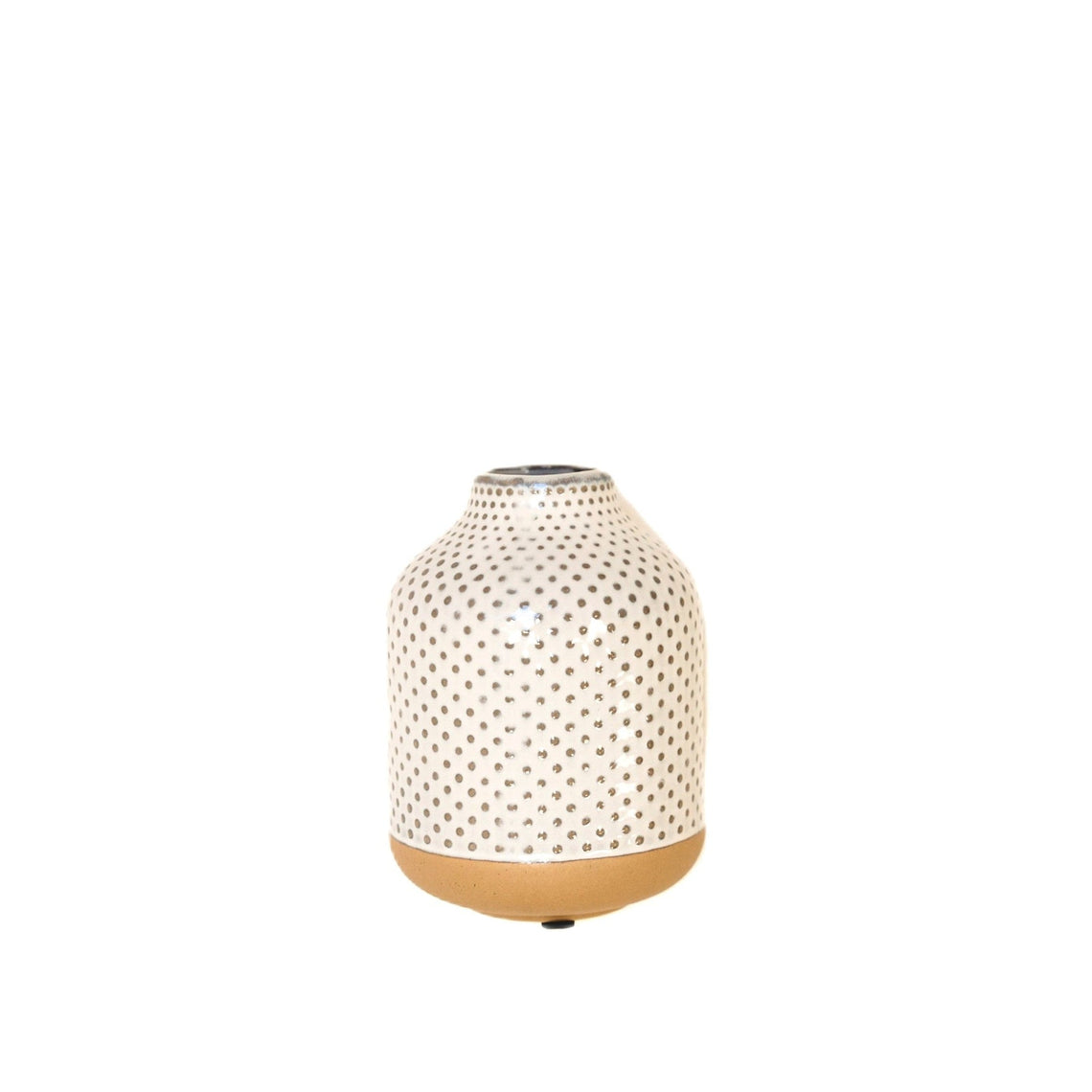 CM112 Ceramic Dotted Vase - White/Natural 17" x 12.75" x 16.25"