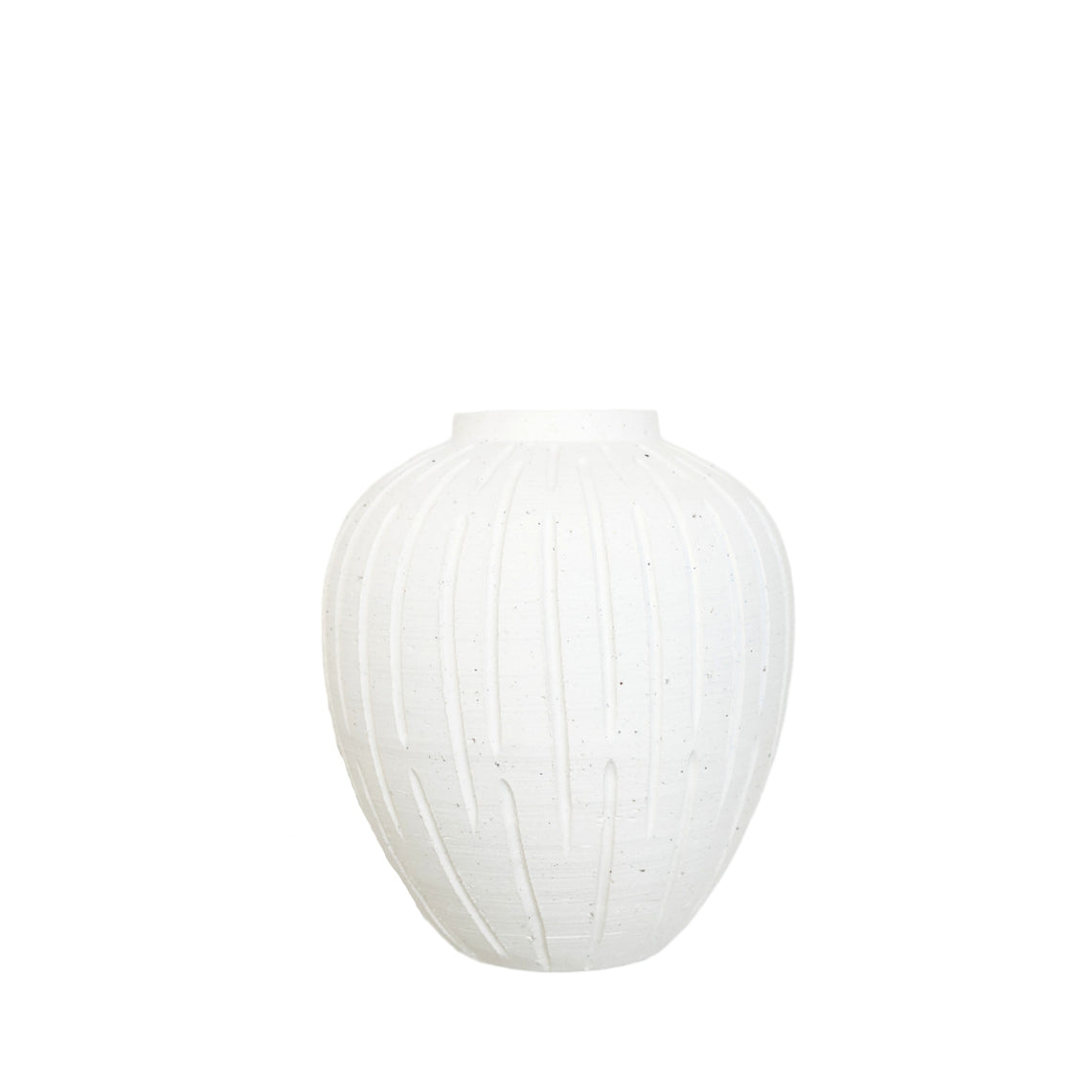CM138 Textured Ribbed Ceramic Vase 7.5" x 7.5" x 7.75"