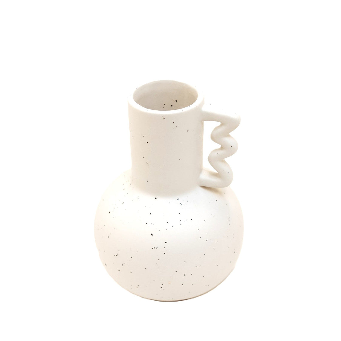 CM151 Ceramic Vase W/Handle 5.5" x 5.5" x 7.75"