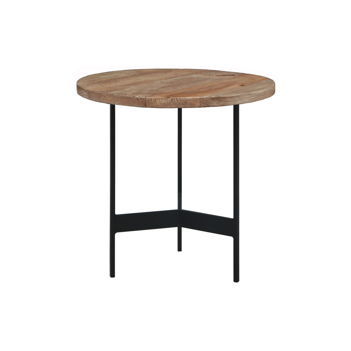 Recycled Pine/Iron Side Table 17.5" x 17.25"