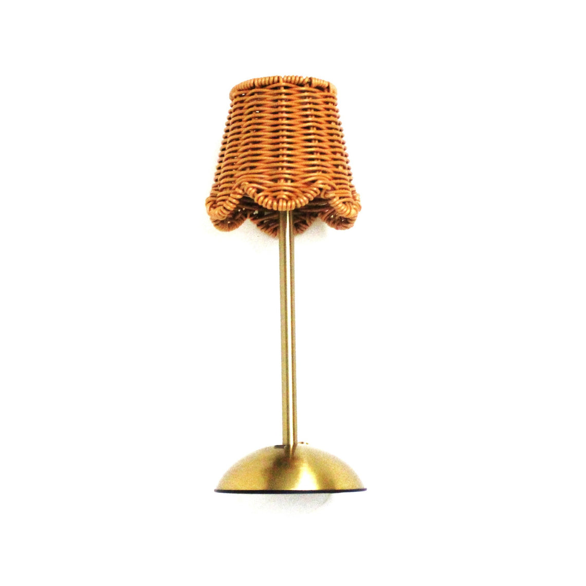 LED USB Lamp - Rattan Shade- Gold