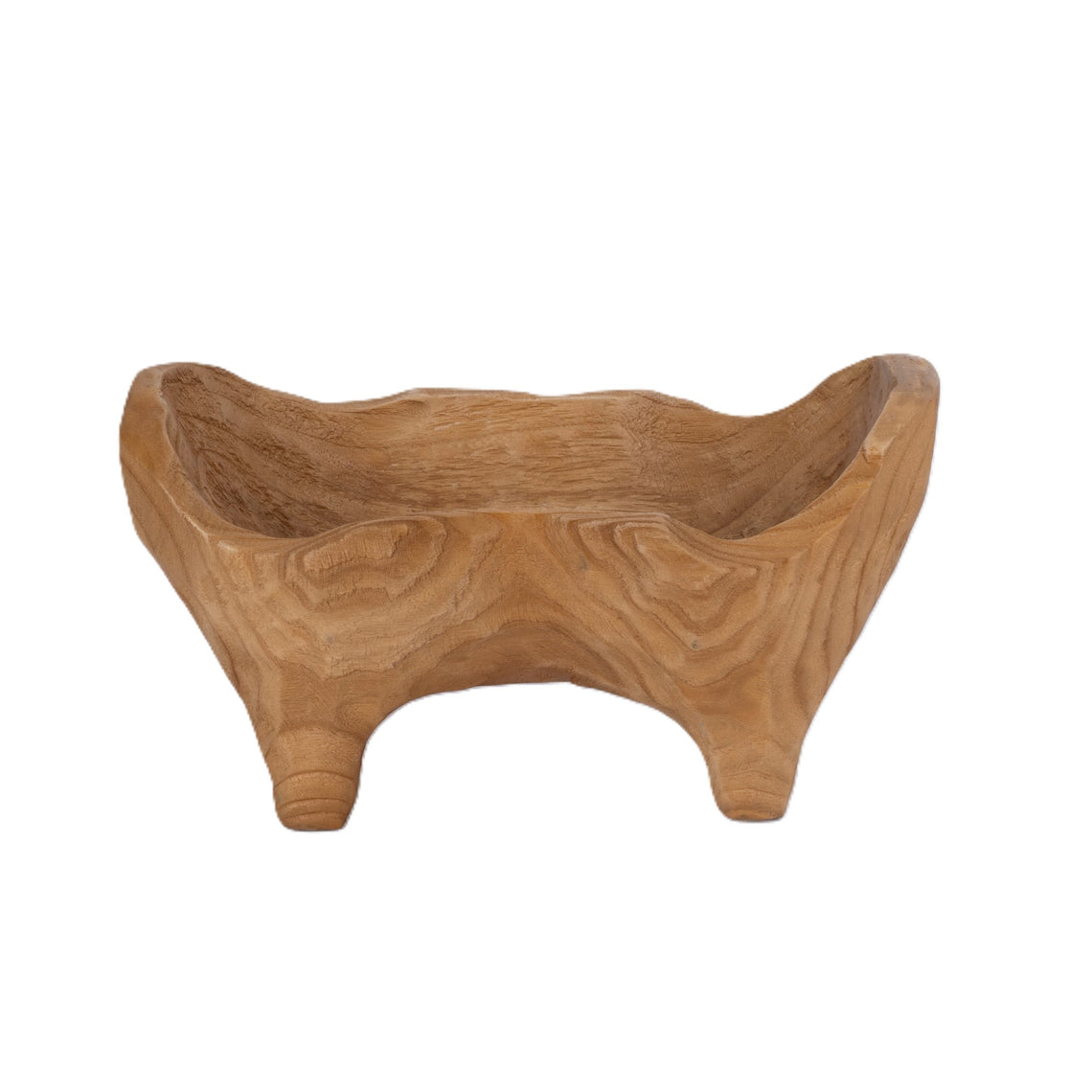 Wooden Scallop Dough Bowl w/Legs