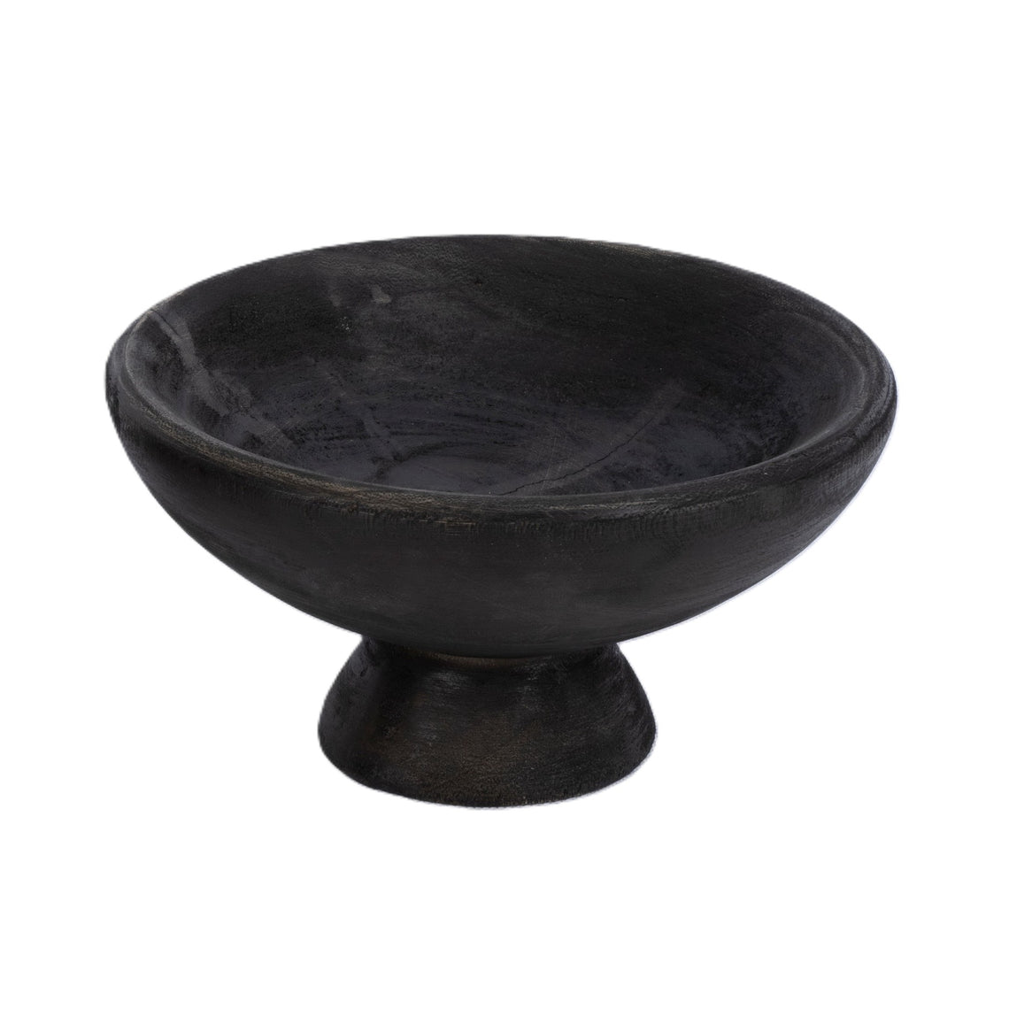 Wooden Pedestal Bowl - Black