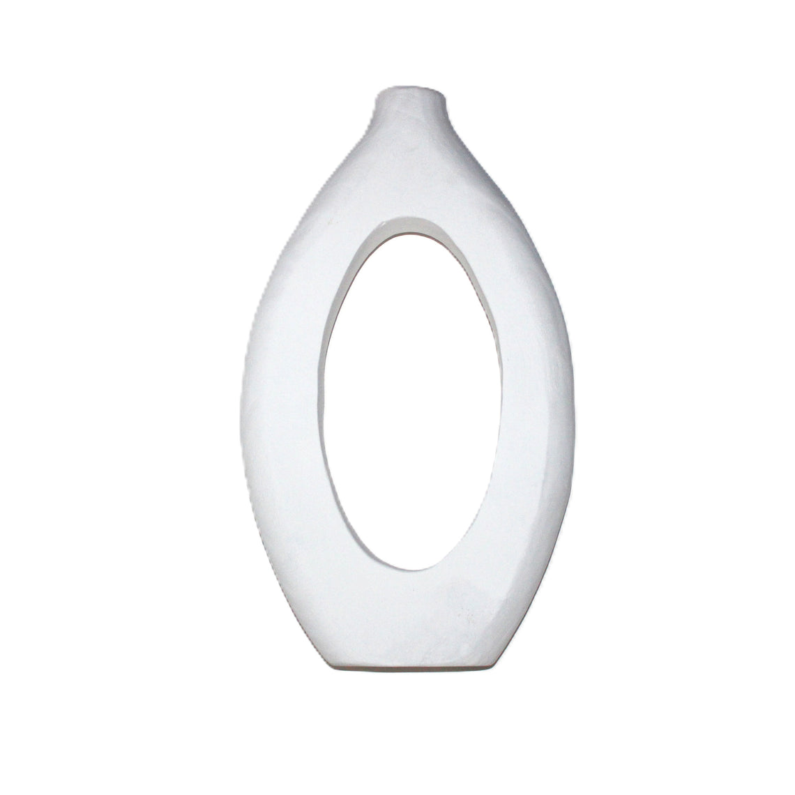 N146 Wood Vase - White 16.5" x 11.25" x 18.75"