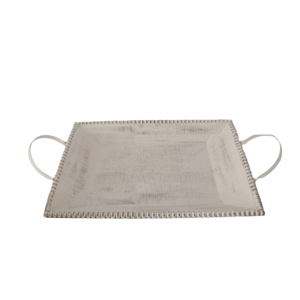T115 Wood Tray w/Handles- White Wash 24.5" x 13.75" x 4.5"