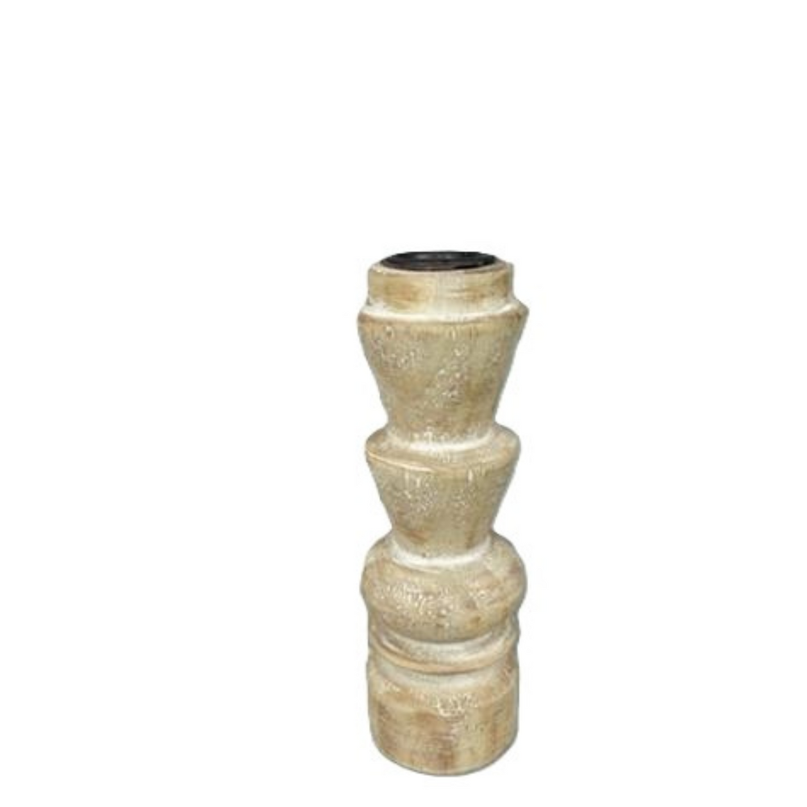 CH107 Wood Candleholder 2" x 2" x 6"