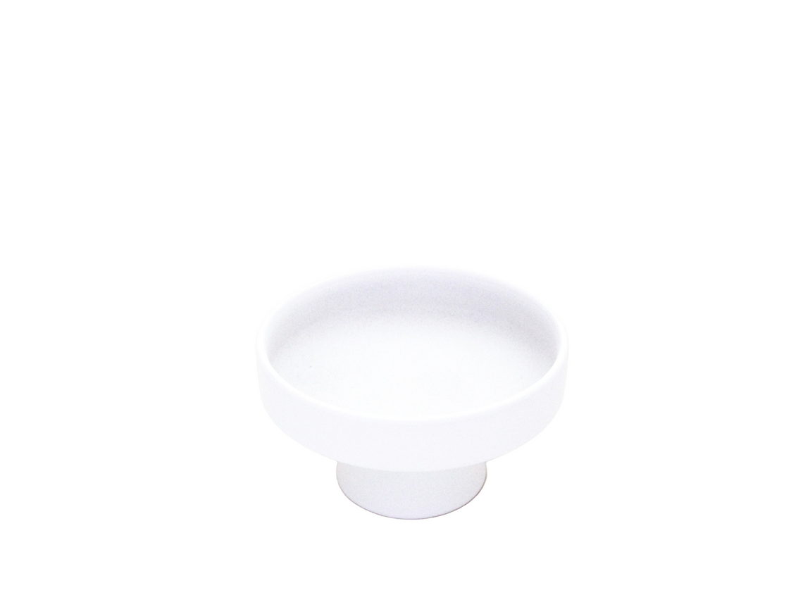 CM143 Ceramic Pedestal Tray - White 6.5" x 6.5" x 4"