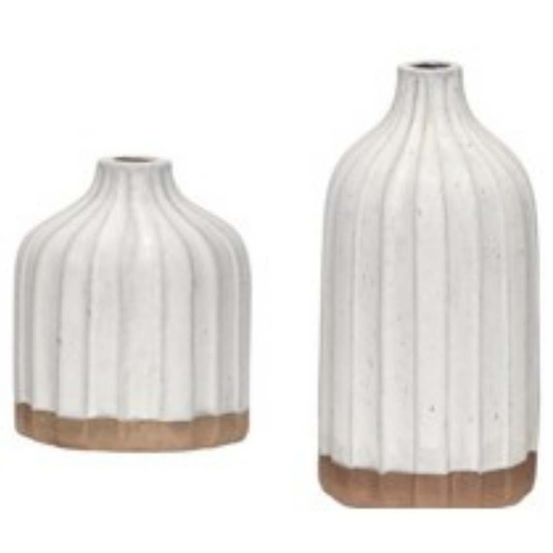 CM3233 Ceramic Vase (Set of 2) - White/Natural 11.5" & 14"