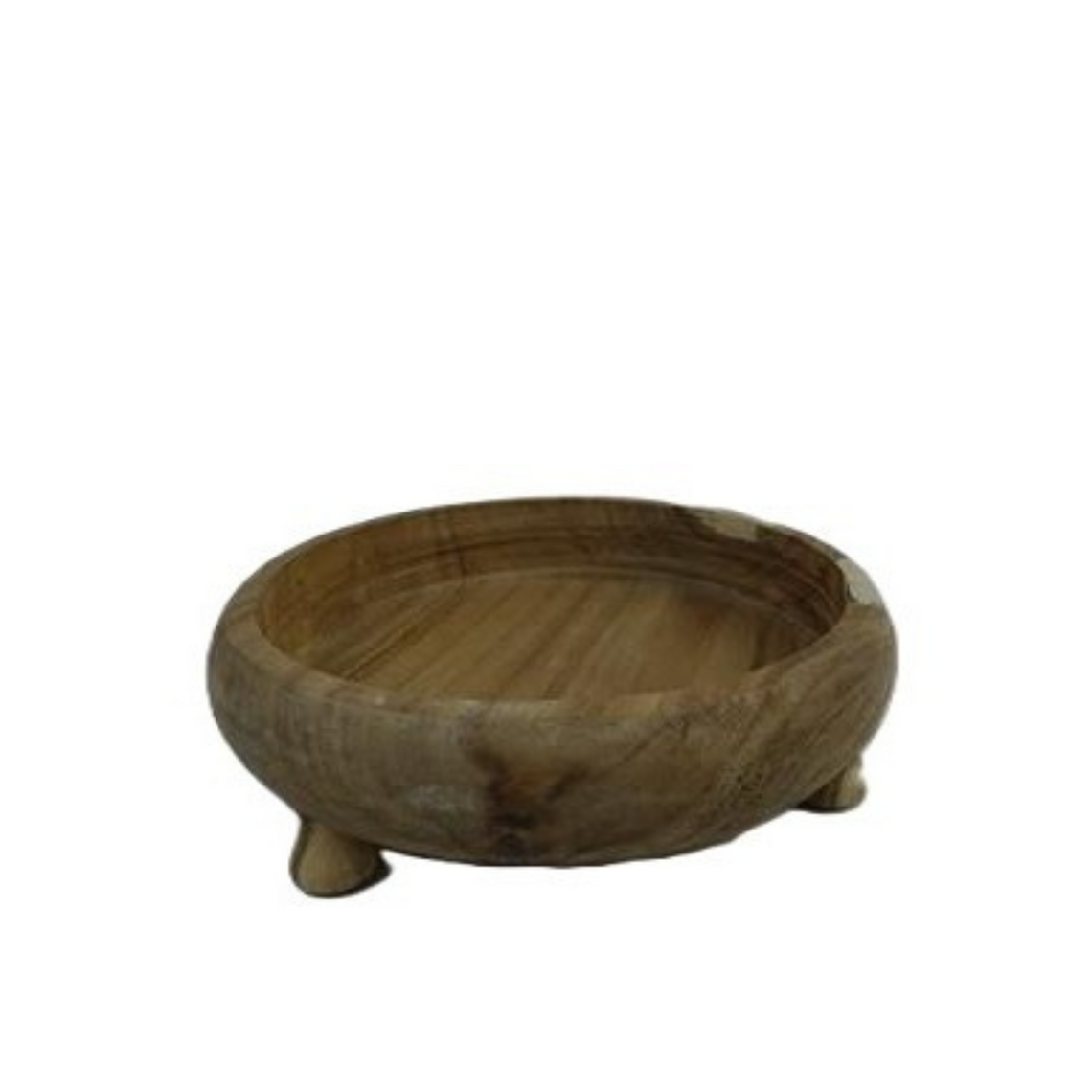 N118 Wooden Bowl w/Legs 11.75" x 11.75" x 3.75"