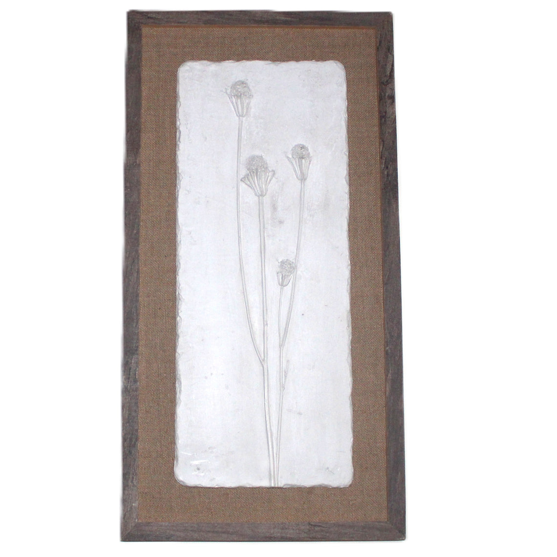 WA109 Botanical Wall Art - 3 White Flowers 12.5" x 1.5" x 24"