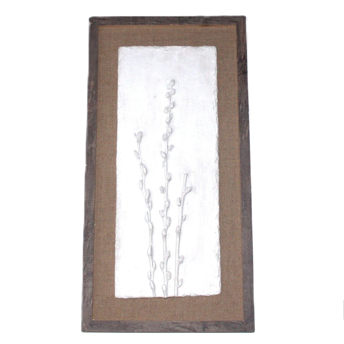 WA110 Botanical Wall Art - Pressed White Pressed Blossoms 12.5" x 1.5" x 24"