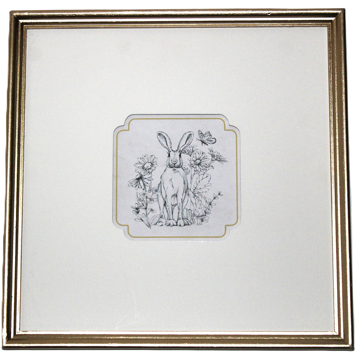 WA118 Rabbit Sketch - Wall Art 12" x 1" x 12"