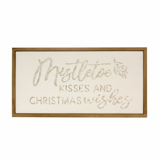 WA124 Mistletoe Kisses Wall Décor, 24" x 1" x 12.5" PK2