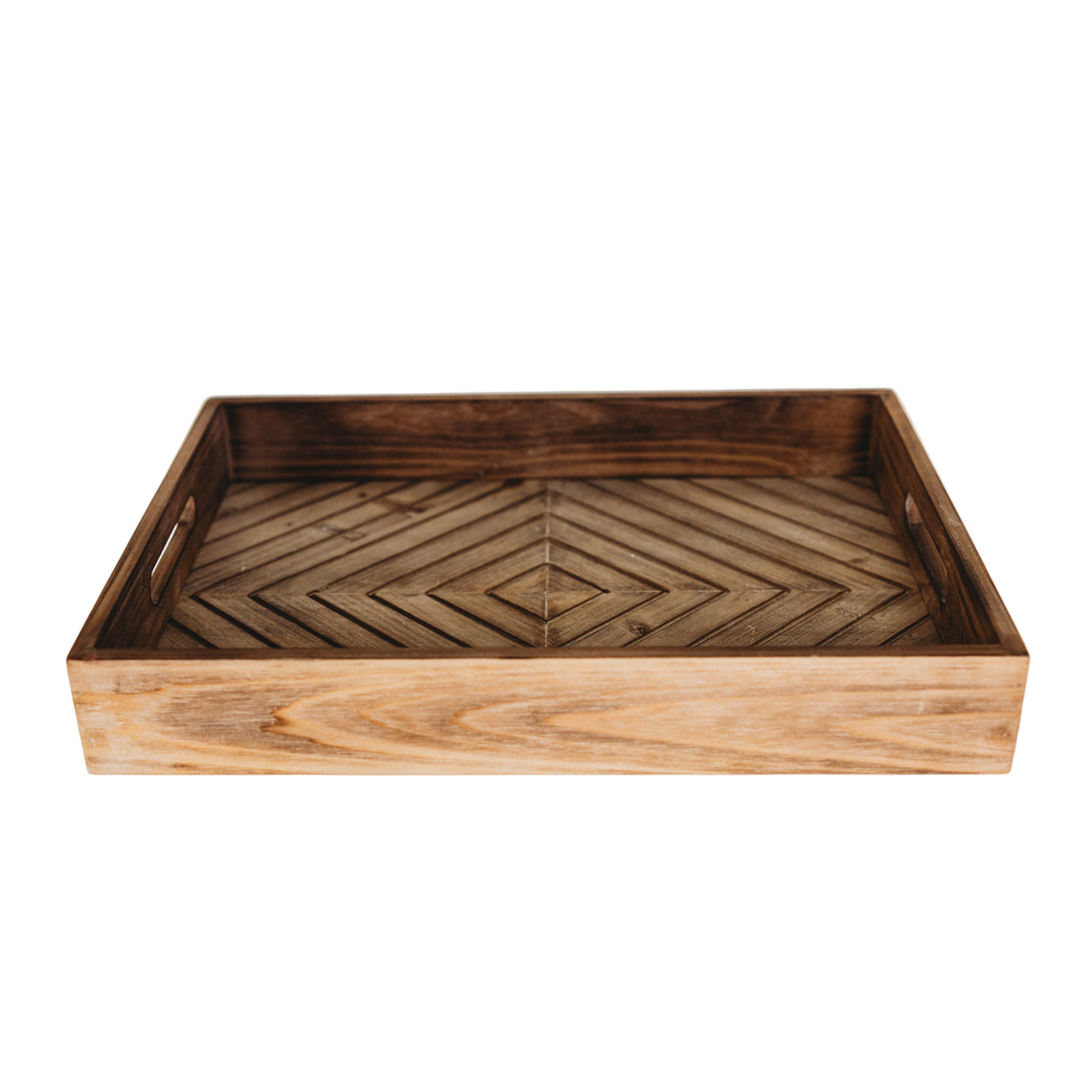 T110 Patterned Tray (Set of 2) 15" x 10.5" x 1.25" & 17" x 12.25" x 1.5"