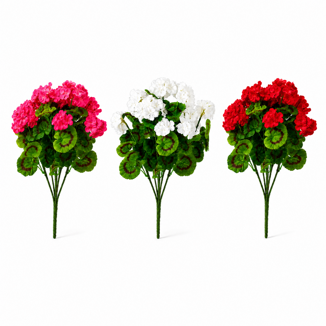 22001BH Poylester Geranium Bush 19" PK 6