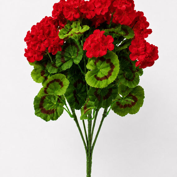 22001BH Poylester Geranium Bush 19" PK 6