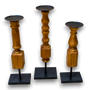 CH100 Wood/Metal Candleholder 5.5" x 4.25" x 16.75" PK 2