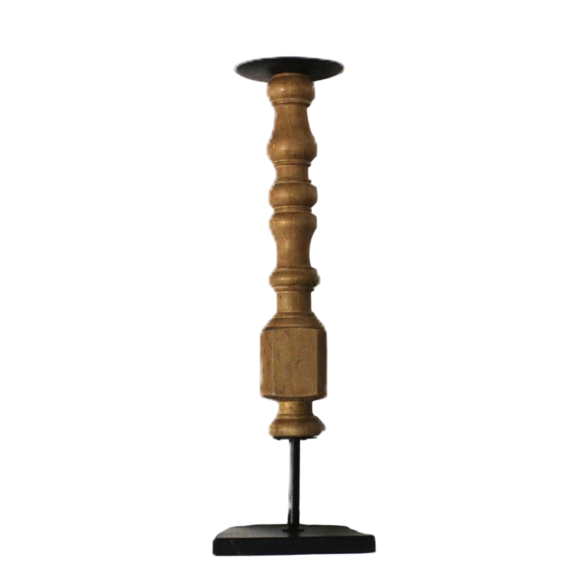 CH100 Wood/Metal Candleholder 5.5" x 4.25" x 16.75"