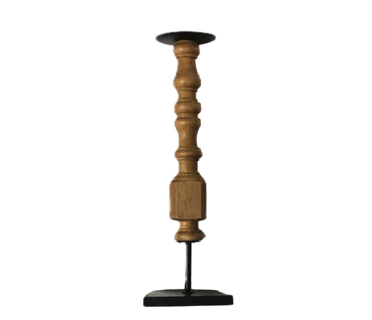 CH100 Wood/Metal Candleholder 5.5" x 4.25" x 16.75"