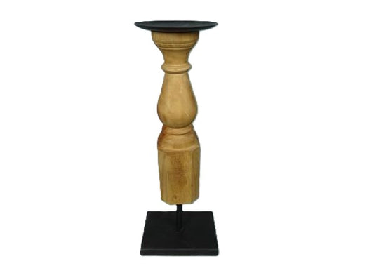 Wood/Metal Candleholder 5" x 4" x 14"