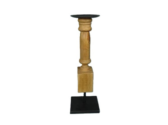 Wood/Metal Candleholder 5" x 4" x 15.25"