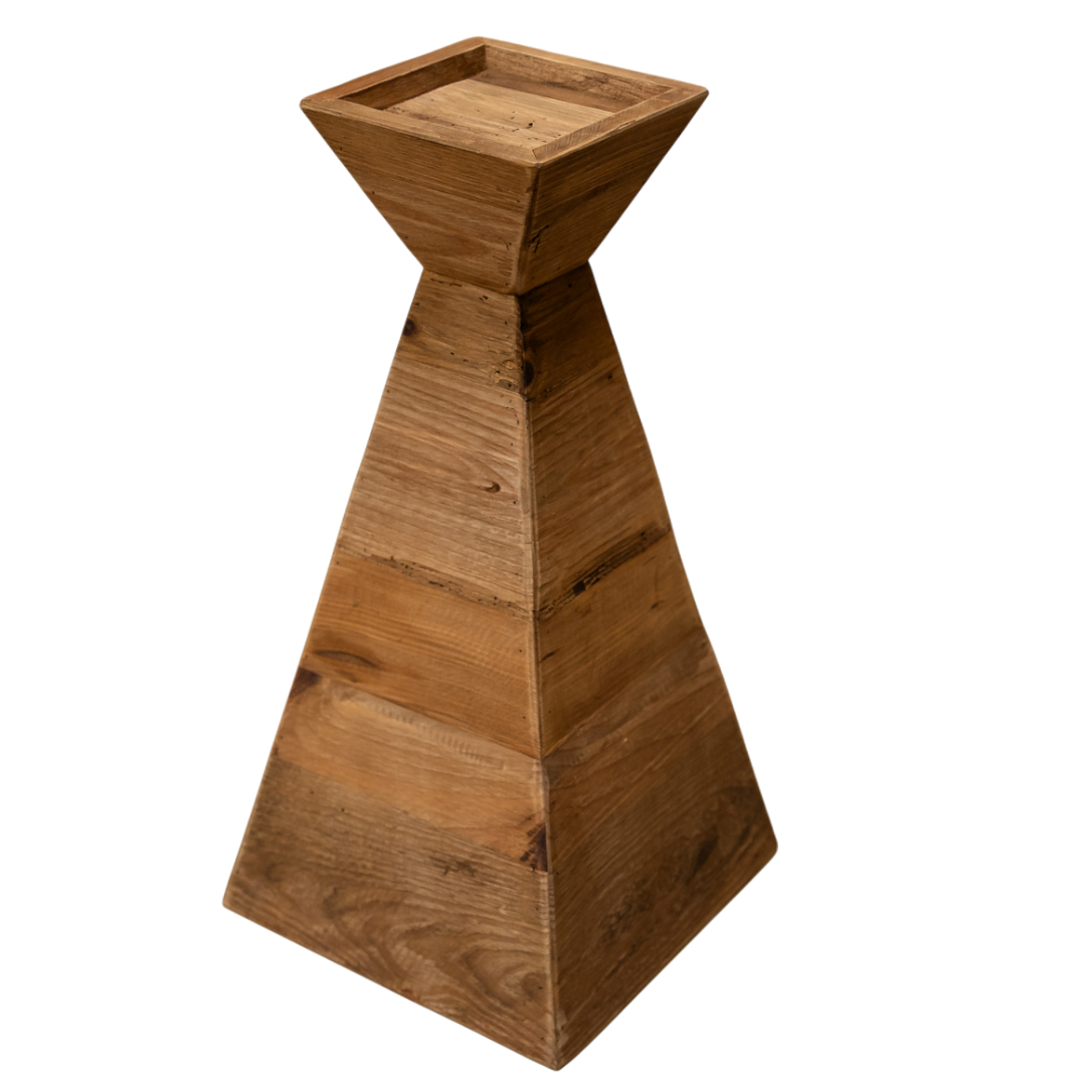 CH115 Recycled Pine Wood Candleholder 12" x 12" x 23.75" PK 1