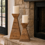 CH116 Recycled Pine Wood Candleholder 12" x 12" x 16" PK 1