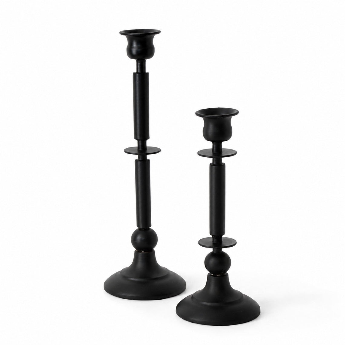 CH117 Metal Candleholders 3.5" x 3.5" x 8.25" & 3.5" x 3.5" x 11.5" Set of 2 PK 4