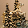PR139 Polyresin Pine Tree Copper 7" x 3.75" x 15.5" & 7.25" x 4" x 19.5", Set of 2 PK1