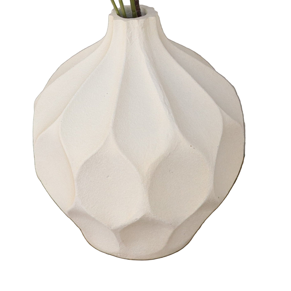 Ceramic Geometric Vase - White