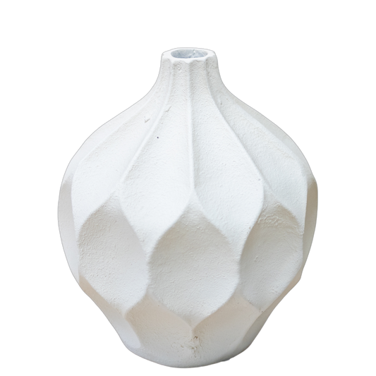 CM100 Ceramic Geometric Vase - White 12.25" x 11" x 13.75" PK 2