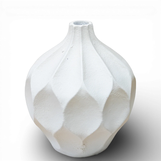 CM100 Ceramic Geometric Vase - White 12.25" x 11" x 13.75" PK 2