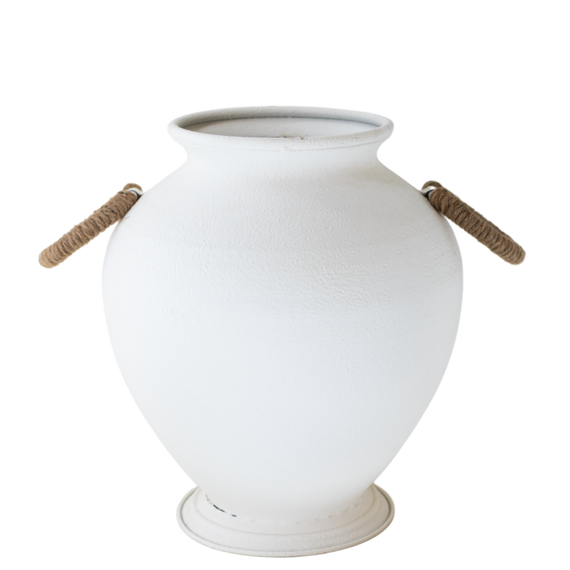 CM102 Iron Vase w/Handles - Natural 14.5" x 11" x 12.75" PK 2