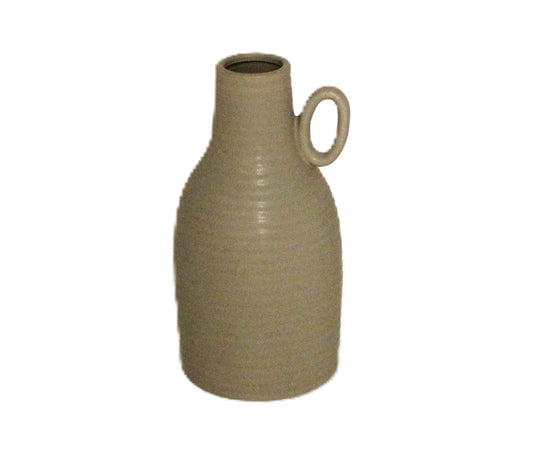 Ceramic Vase w/Handle - Taupe
