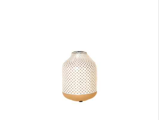 CM112 Ceramic Dotted Vase - White/Natural 17" x 12.75" x 16.25"