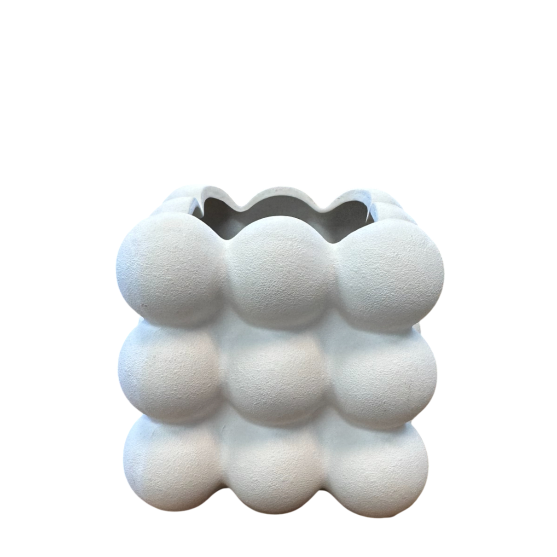 CM116 Ceramic Bubble Container - White 5.25" x 5.25" x 5.25"" PK 3