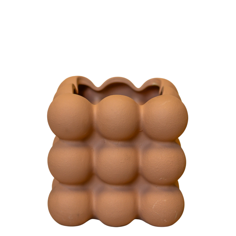 CM117 Ceramic Bubble Container - Rust 5.25" x 5.25" x 5.25" PK 3