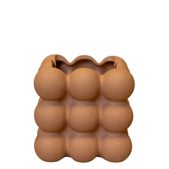 CM117 Ceramic Bubble Container - Rust 5.25" x 5.25" x 5.25" PK 3