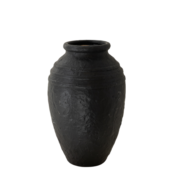 CM118 Ceramic Container - Black 8.25" x 8.25" x 13" PK 2