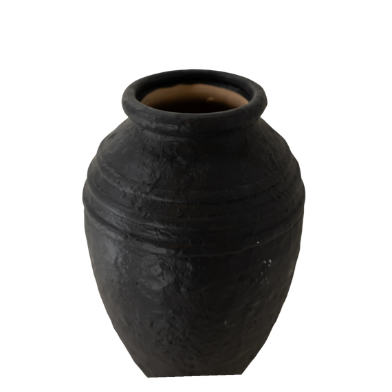 CM118 Ceramic Container - Black 8.25" x 8.25" x 13" PK 2