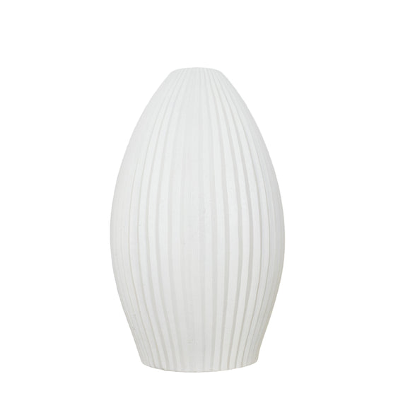 Ridged Oval Ceramic Vase