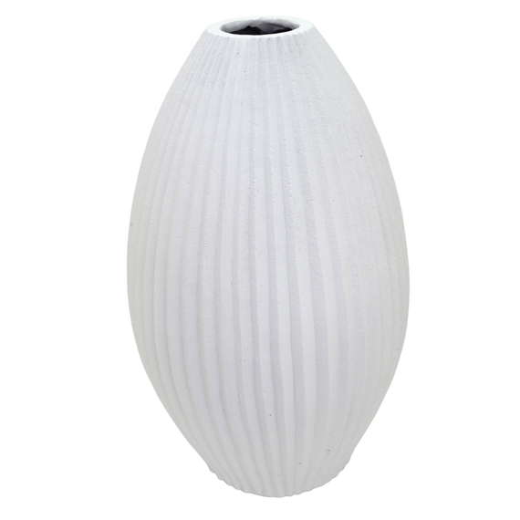 CM125 Ridged Oval Ceramic Vase 10.5" x 10.5" x 20.5" PK 2